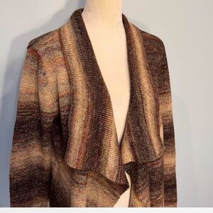 Ruby Rd. Shades of brown waterfall cardigan Size L